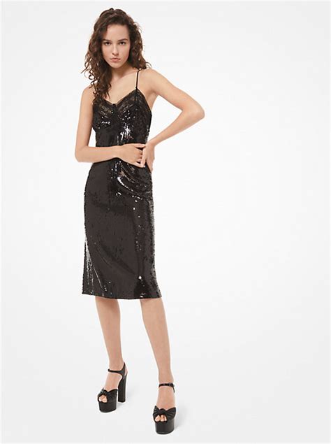 Sequined Georgette Slip Dress 